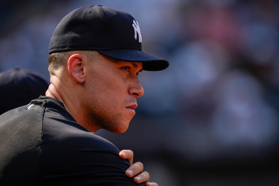 Yankees' Aaron Judge plays catch for first time since rib fracture