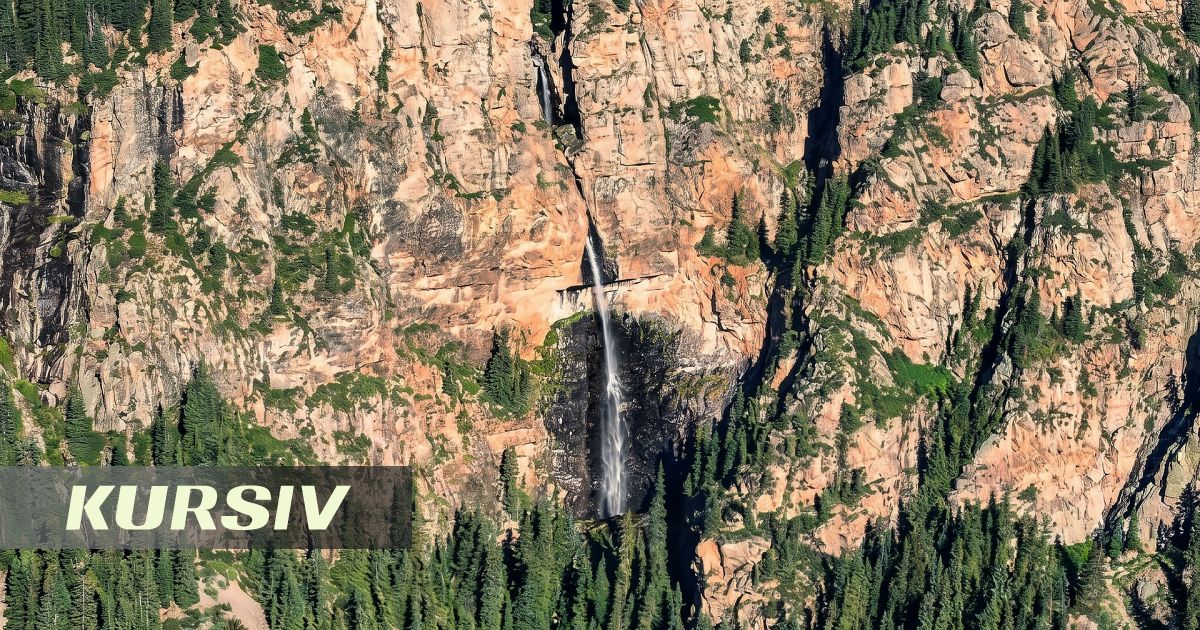 Hidden Waterfall in Zhetysu Shown from Helicopter