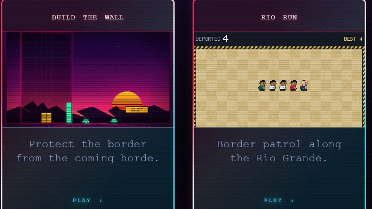 White House website adds arcade games featuring migrant arrests and wall building