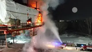 Pavlodardaǵy kópir qurylysy órtke orandy