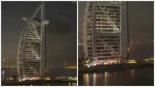 Burj Al Arab Hotel Catches Fire After Drone Attack in Dubai