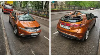 Almatyda aǵash kólik ústine qulady