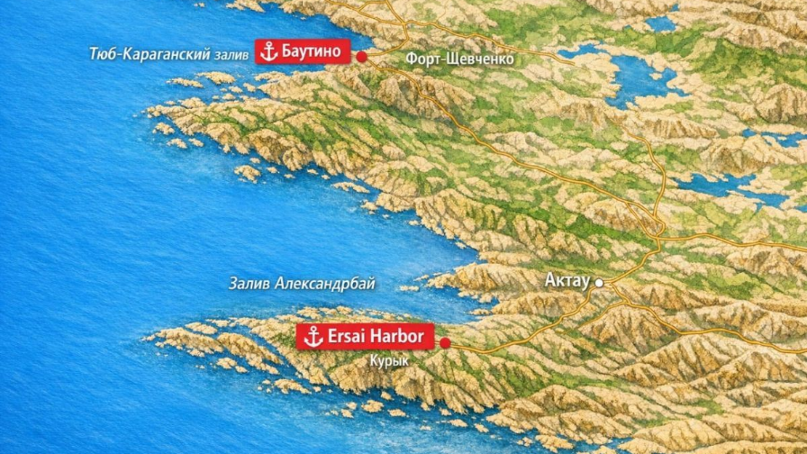 Tengız: Vybor porta dlá dostavkı oborýdovanıa novogo gazopererabatyvaıýshego kompleksa