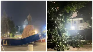 Алматыны бірнеше минут ішінде дауыл жайпап өтті